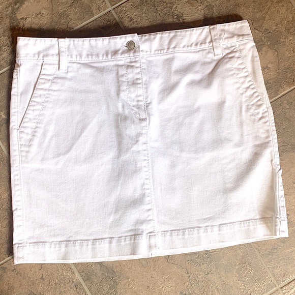 Anne Taylor Loft White Denim Mini Skirt - Picture 2 of 5